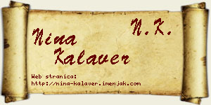 Nina Kalaver vizit kartica